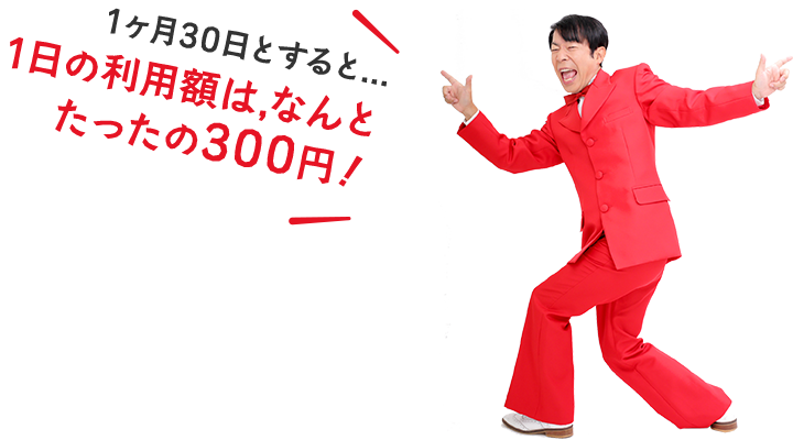 1日の利用額はたったの300円！